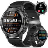 Tikland Military Smart Watch for Men Answer/Make Call for Android iPhone, 1.39" AMOLED HD Screen Mens Luxury Watch 114 Sports Modes, 400mAh Rugged Smartwatch Pedometer