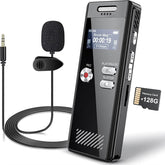 128GB Digital Voice Recorder,Voice Activated Recorder with Playback,Voice Recorder for Lectures,HD Dual Mic Tape Recording Device,Sound Audio Recorder with Line-in
